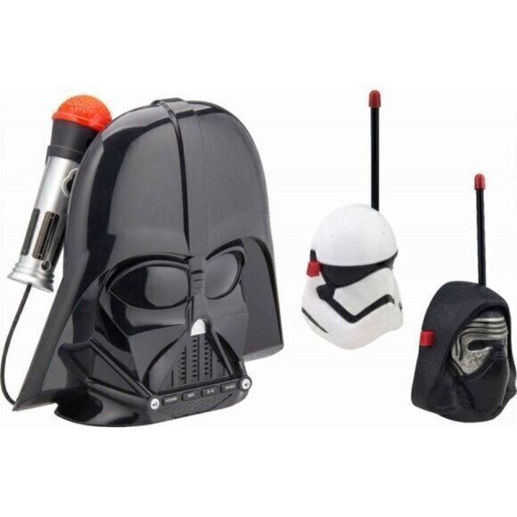 STAR WARS DARTH VADER VOICE CHANGING BOOMBOX WITH WALKIE TALKIES SET NEW - Picture 2 of 10